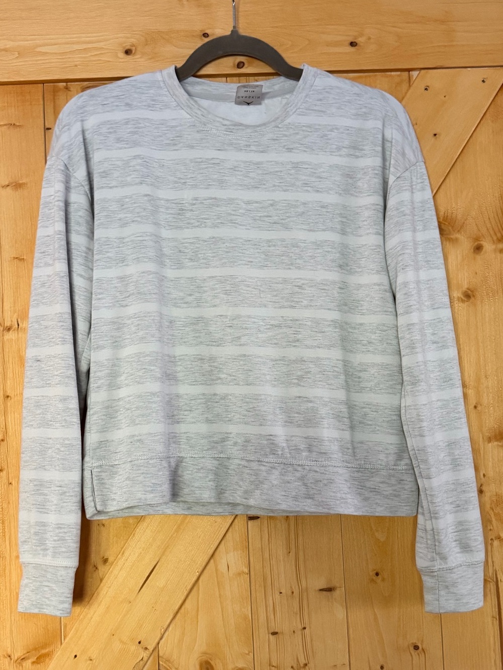 Danskin Grey‎ & White Striped Long Sleeve Crewneck Sweatshirt XS